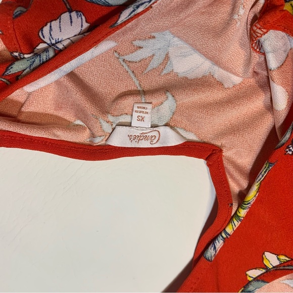 EUC Candie's Women's XS Dress Red Floral Print Sleeveless Fit & Flare Y2K - Picture 4 of 9